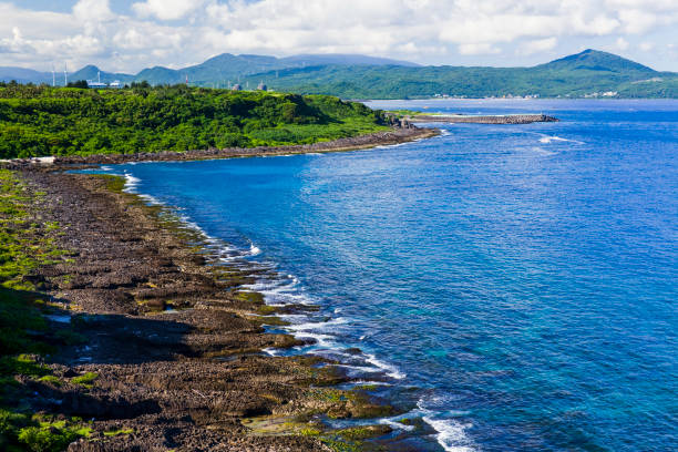 istock Coastal reef and wave with blue sky. 1151941194