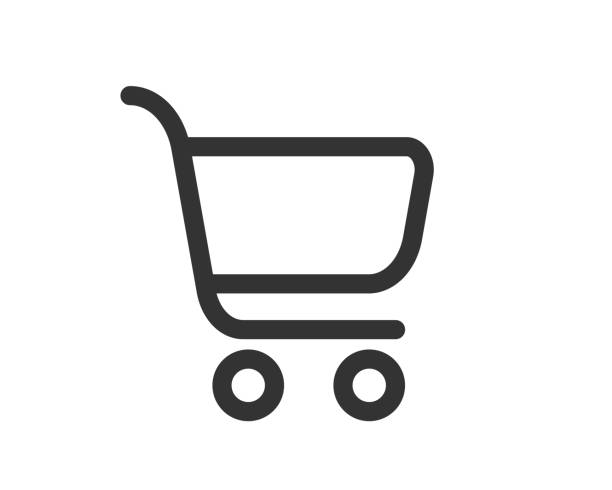 shopping einkaufswagen-symbol-vektor - einkaufswagen stock-grafiken, -clipart, -cartoons und -symbole