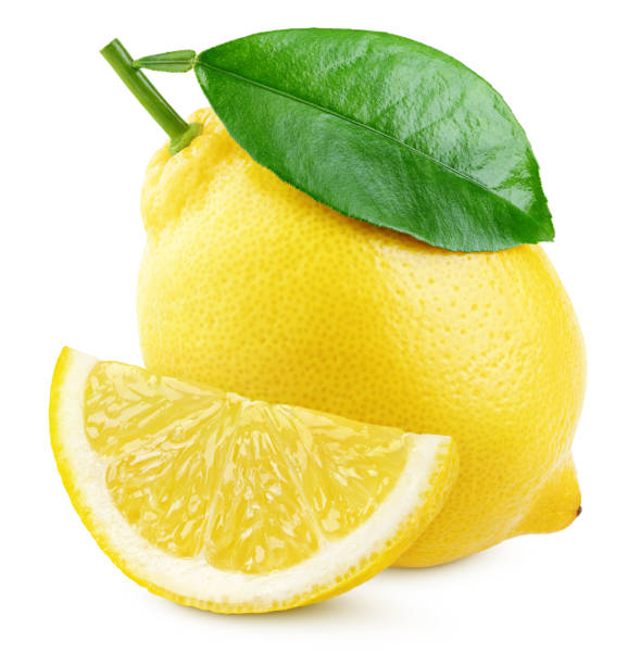 istock Yellow lemon citrus fruit with leaf and slice 1151942804