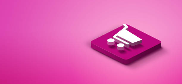 3d Shopping cart icon not vector