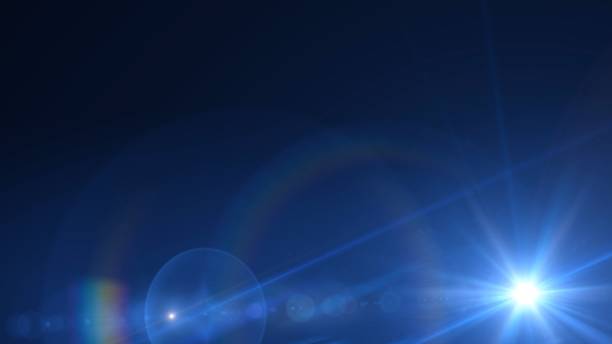 istock Lens flare effect on black background. Digital illustration. 1151944643