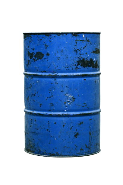 istock Barrel Oil blue dark Old isolated on background white 1151948478