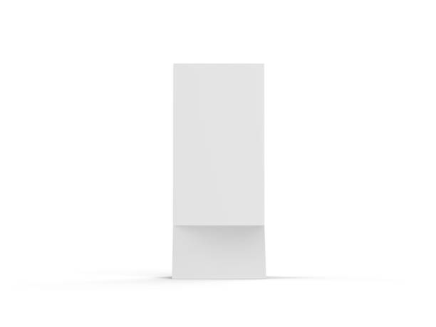 istock Free standing Corrugated promotional display paperboard, modern display shelf Cardboard pop standee mock up, 3d illustration 1151949729