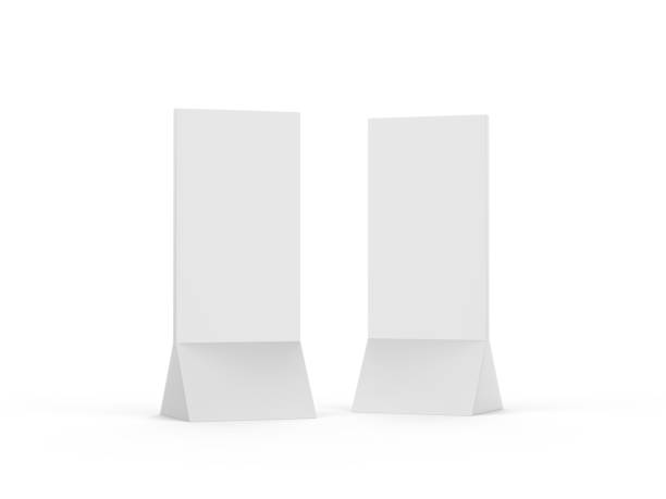istock Free standing Corrugated promotional display paperboard, modern display shelf Cardboard pop standee mock up, 3d illustration 1151950210