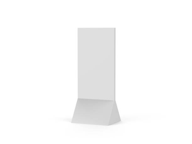 istock Free standing Corrugated promotional display paperboard, modern display shelf Cardboard pop standee mock up, 3d illustration 1151950585