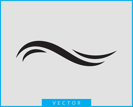 Waves vector design. Water wave icon. Wavy lines isolated.