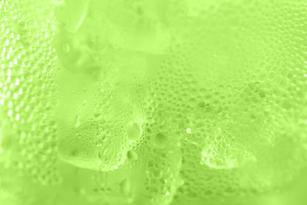 water drop soda ice baking background fresh cool ice green texture, selective focus