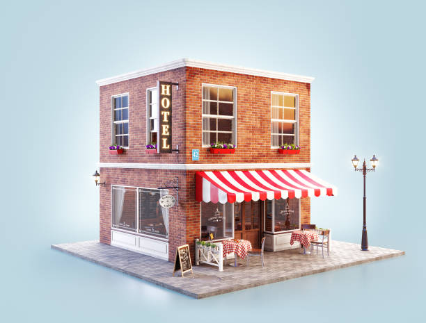 istock Unusual 3d illustration of a cozy cafe 1151952471