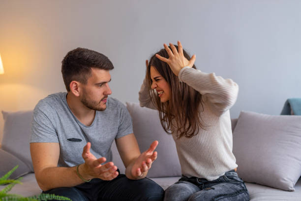 istock Couple fight hard in the morning. 1151958331