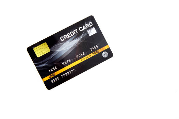 istock Black bank credit card white background 1151959614