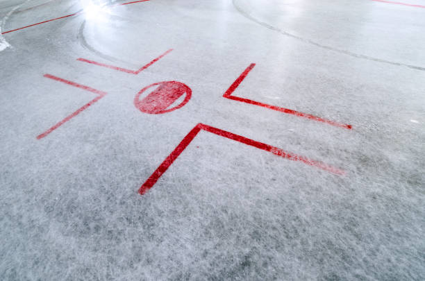 Hockey rink with faceoff spot