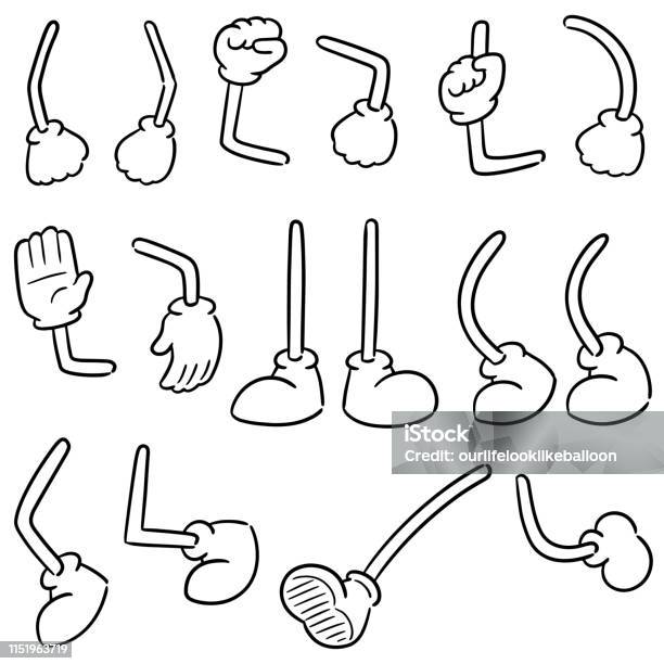 Cartoon Arm And Cartoon Leg Stock Illustration - Download Image Now - Adult, Ankle, Clip Art