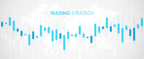 świecznik. grafika handlowa. wykres giełdowy. wykres finansowy. inwestycje we wskaźniki forex. abstrakcyjne tło. ilustracja wektorowa w stylu płaskim. - backgrounds technology symbol graph stock illustrations