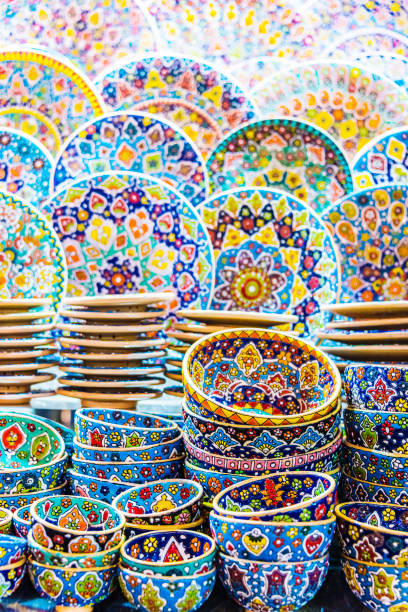 istock Colorful pottery dishes sold in Dubai souk, Unied Arab Emirates 1151967637