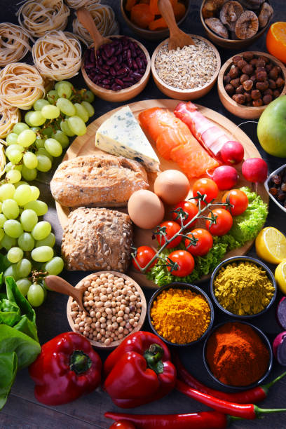 istock Assorted organic food products on the table 1151967703