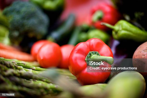 Summer Vegetable Gardening Produce Stock Photo - Download Image Now - Agriculture, Asparagus, Broccoli