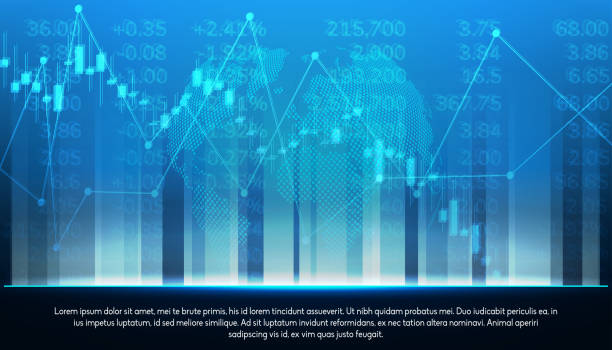 istock Stock exchange chart market investment trading with world map. Trading platform. Business graph. Vector Illustration 1151970166