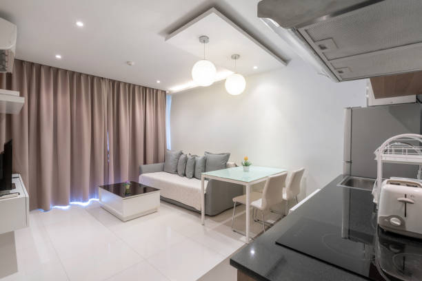 istock interior design in living room with kitchen area 1151970761