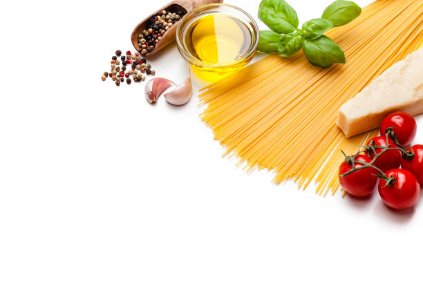 istock Ingredients for cooking Italian spaghetti isolated on white 1151970765