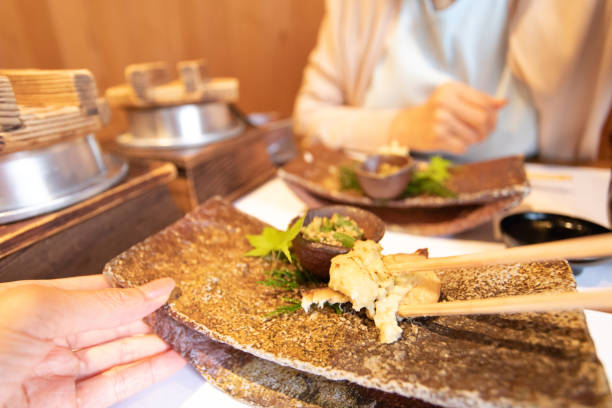 Eating Japanese food
