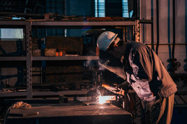 istock Welding metal at heavy industry factory. 1151973081
