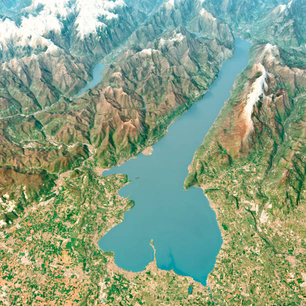 istock Lago Di Garda 3D Render Aerial Landscape View from South April 2018 1151974526