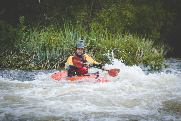 istock Close up image of a white water kayaker. 1151974704
