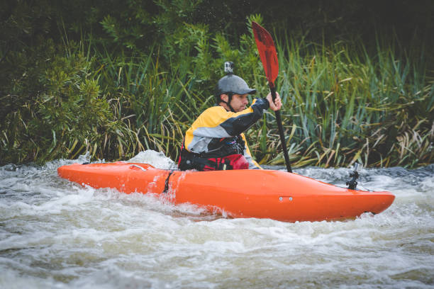 istock Close up image of a white water kayaker. 1151974732