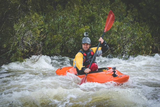 istock Close up image of a white water kayaker. 1151974743
