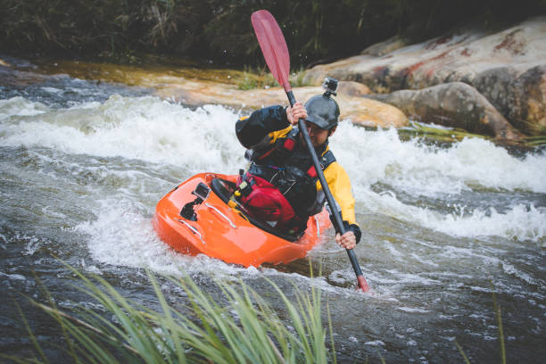 istock Close up image of a white water kayaker. 1151974892