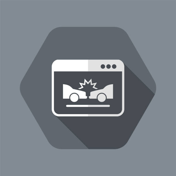 Car crash - Web assistance service - Vector flat icon Flat and isolated vector illustration icon with minimal modern design and long shadow succor stock illustrations