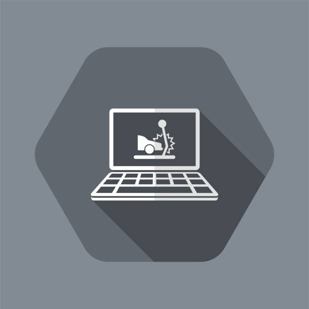 Car crash - Web assistance service - Vector flat icon Flat and isolated vector illustration icon with minimal modern design and long shadow succor stock illustrations