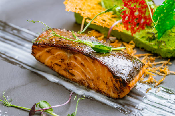 istock Salmon steak on the grill 1151980613