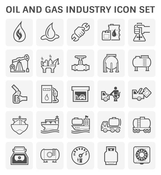 значок нефтяного газа - engine car truck hose stock illustrations