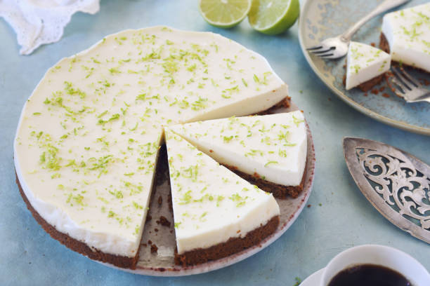 istock Lime cheesecake and cup of coffee 1151984131