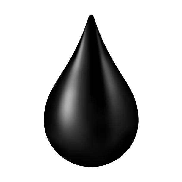 illustrazioni stock, clip art, cartoni animati e icone di tendenza di goccia di greggio nero isolata su sfondo bianco, icona di goccia di petrolio greggio o petrolio, simbolo di caduta e fuoriuscita di greggio nero, illustrazione del logo del lubrificante - oil drop currency liquid