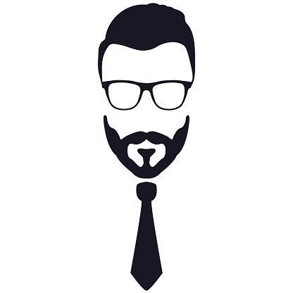 Brutal man with a beard, glasses and tie