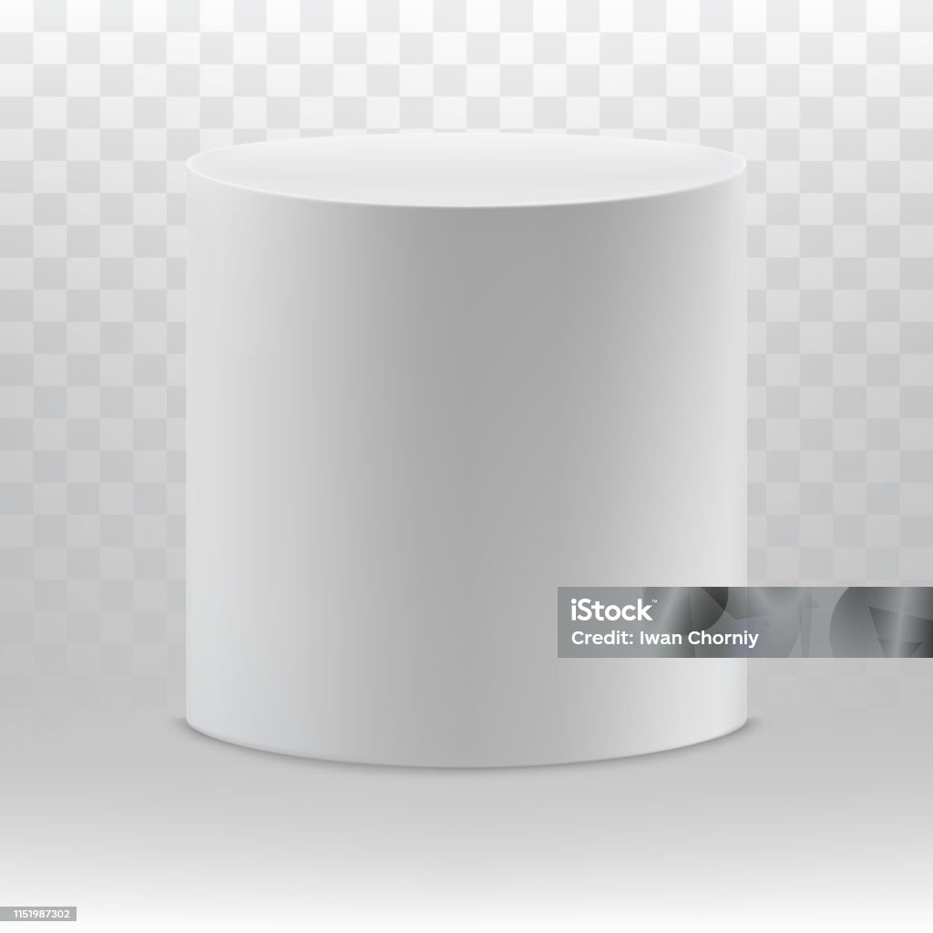 Round 3d View Round 3d Geometric Shape On Gray Transparent Background Stock ...
