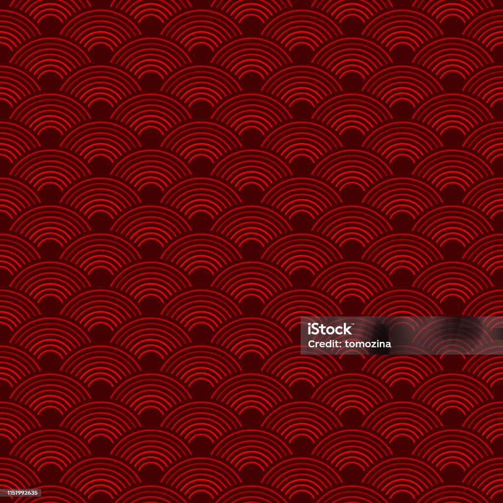 Japanese Red Texture Red Japanese Seamless Pattern Stock Illustration - Download Image Now ...