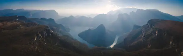 Panoramic image over the Blyderiver Canyon in the Mpumalanga province of south africa