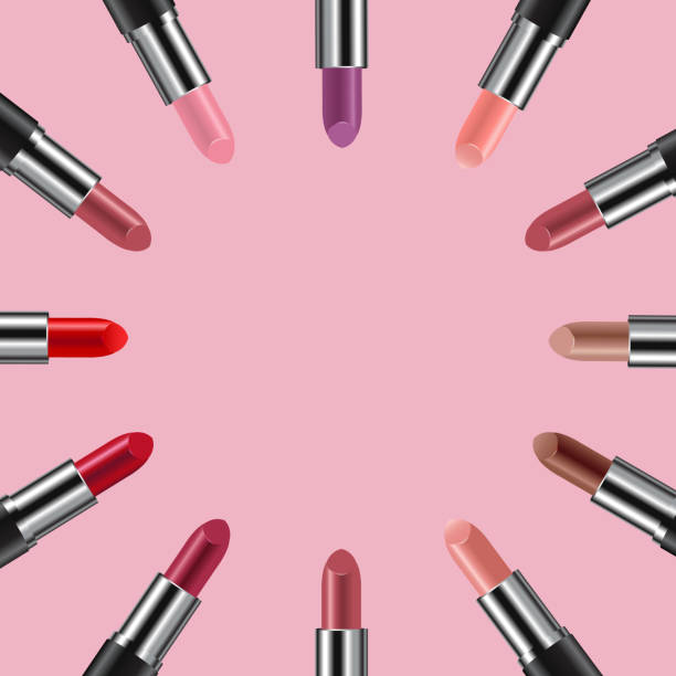 istock Circle Set Of Color Lipsticks Pink Background 1151996794