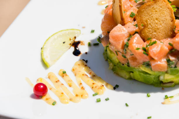 istock Salmon tartare with avocado 1152002183