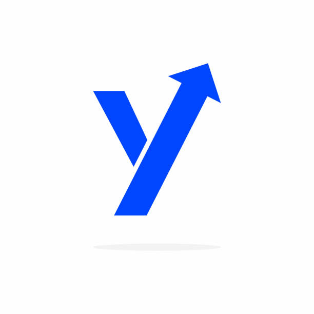 wektor pogrubiona strzałka logo litera y - letter y stock illustrations
