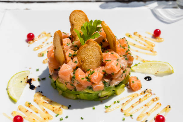 istock Salmon tartare with avocado 1152002470