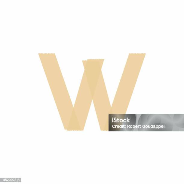 Vector Tape Logo Letter W Stock Illustration - Download Image Now - Abstract, Alphabet, Art