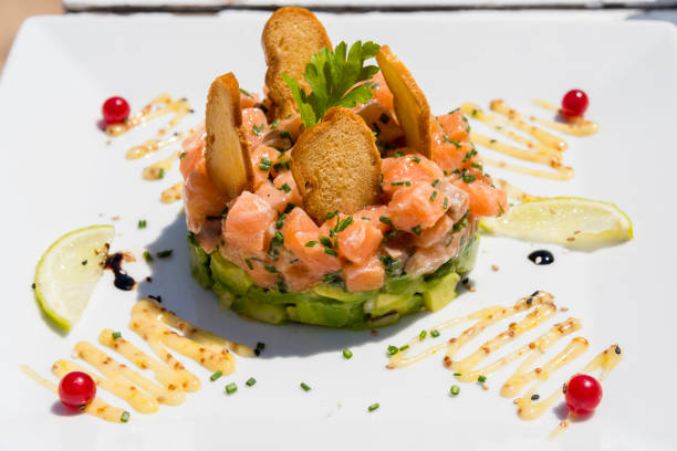istock Salmon tartare with avocado 1152003679