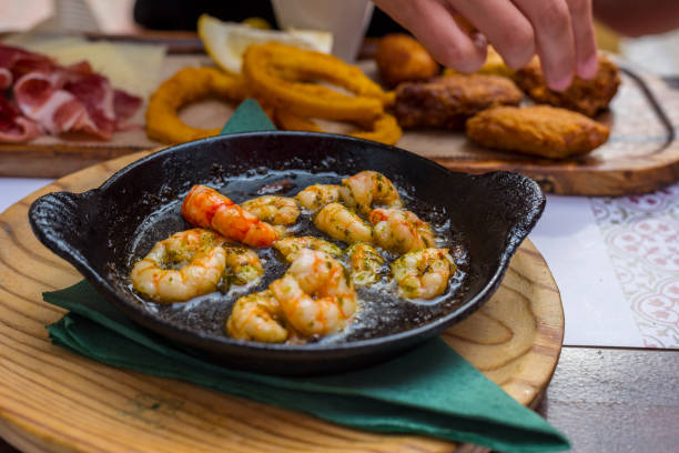 istock Plate of fried spiced prawns 1152003901