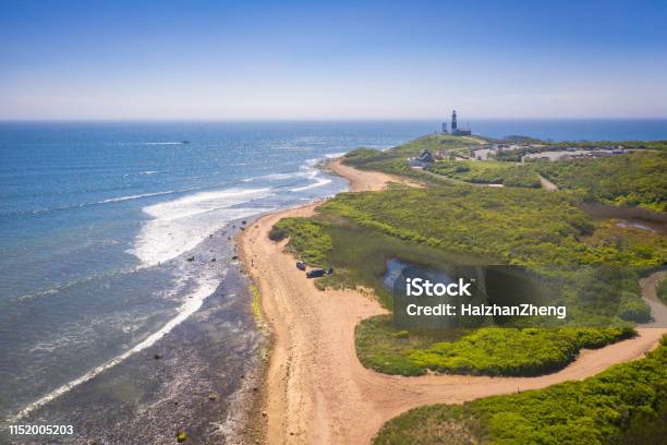 Montauk Point State Park Stock Photo - Download Image Now - The Hamptons, Aerial View, Long Island