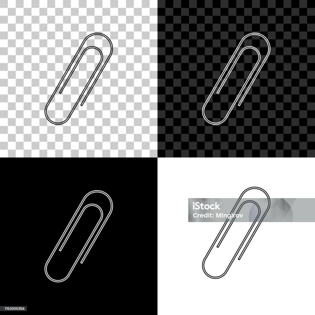 Paper clip icon isolated on black, white and transparent background. Vector Illustration Adhesive Bandage stock vector
