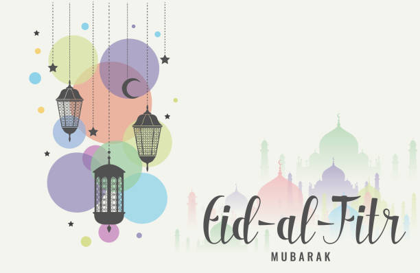 Eid al Fitr Eid al fitr card or background. vector illustration. hari raya light stock illustrations